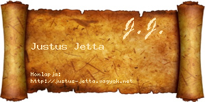 Justus Jetta névjegykártya